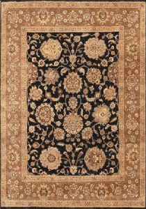 Buy Hand Knotted Rugs and Carpets Online - P03(HK)(10x8)(W)(CD-58 BLACK-BROWN)(Option 1 of 3) - Wool Effect