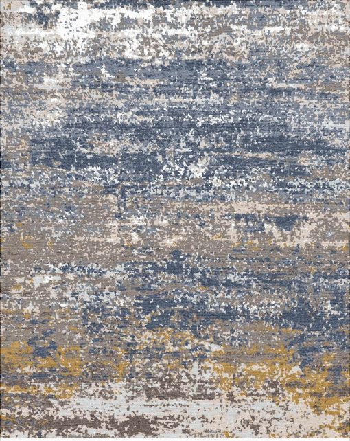 Buy Hand Knotted rugs and carpets online - RM025-(CST)(HK)(274X183CM)(W+V)(High-Low)(Tie-Dye)- Actual Design 1
