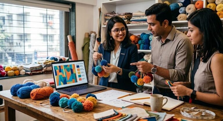 Color & Material Confirmation Every shade and fiber signed off before a single thread is woven.