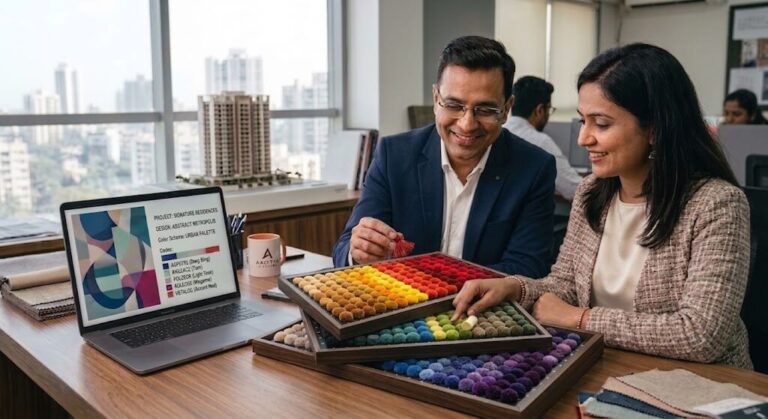 Color & Material Confirmation Every shade and fiber signed off before a single thread is woven.